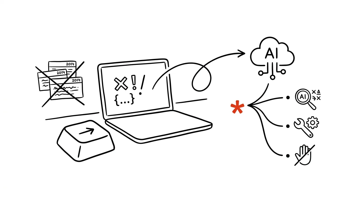 Illustration for: Paste the Error Message Into AI, Not a Search Engine