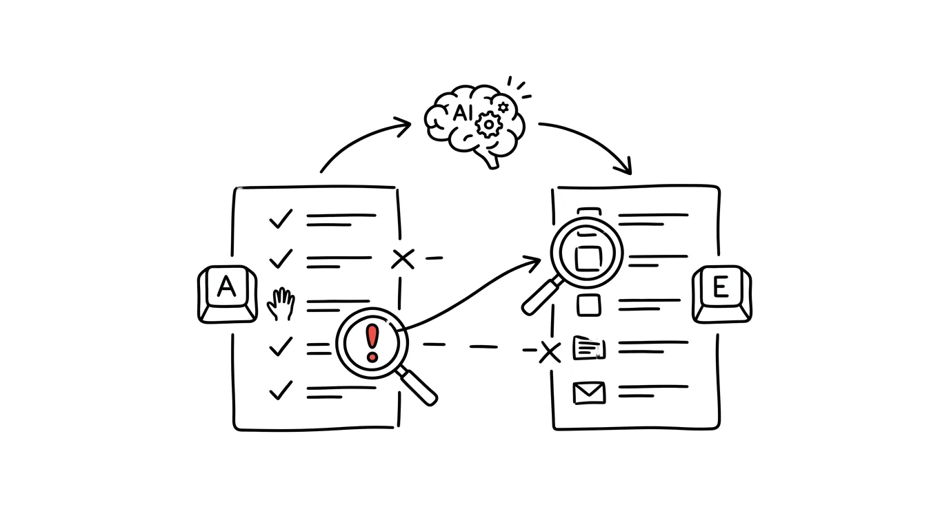 Illustration for: Two Lists Side by Side: AI Finds What's Missing