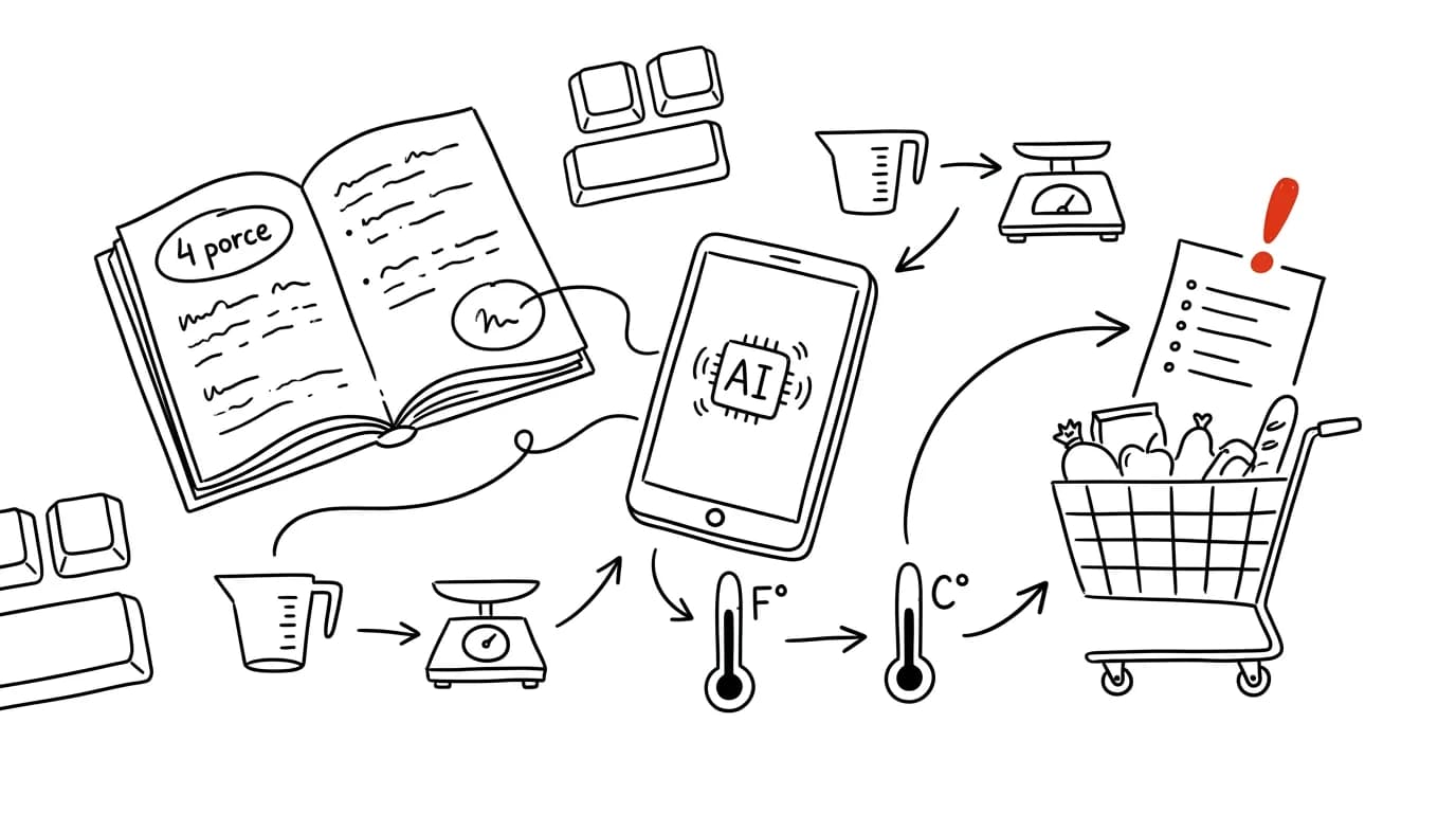 Illustration for: Recipe for Four, Seven Guests Are Coming: Let AI Do the Math