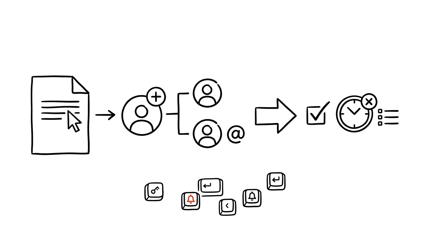 Illustration for: An @ Comment in Google Docs Can Assign a Task