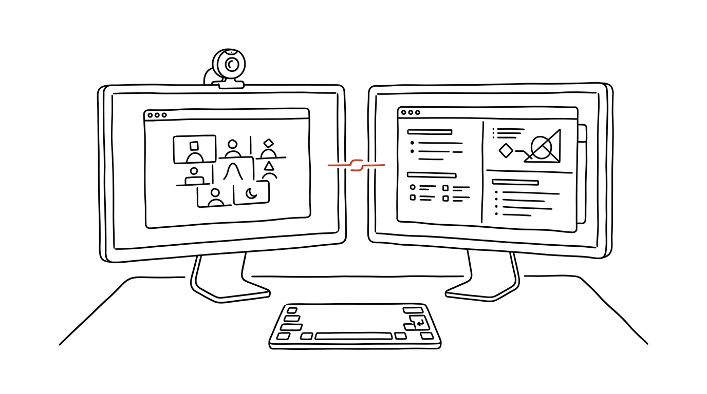 Illustration for: The Two-Screen Meeting Rule: One for People, One for Notes