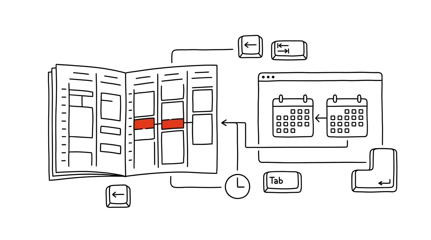 Illustration for: Find a time: let the calendar show when everyone's free