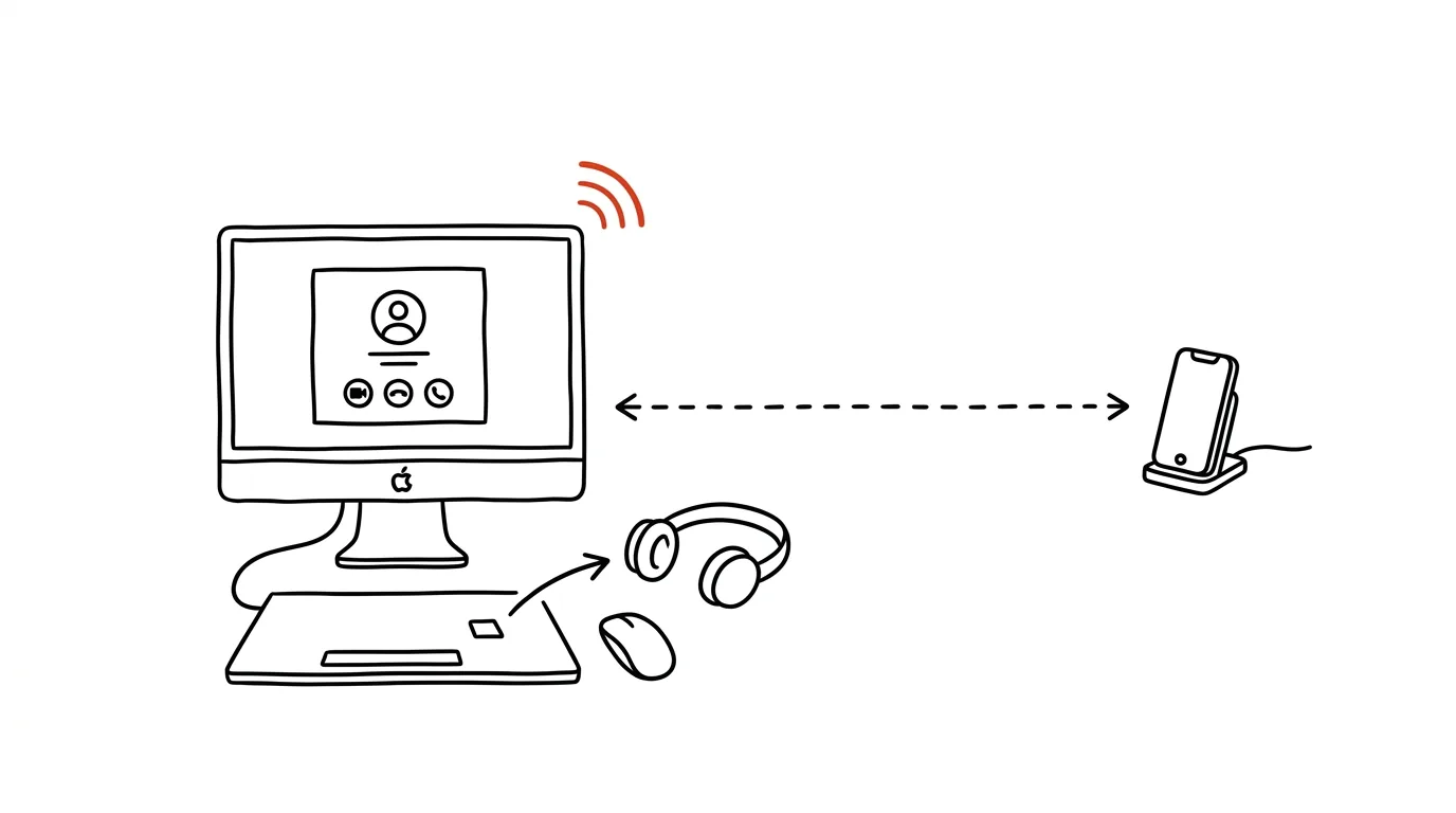 Illustration for: Take calls on your Mac — even when the iPhone's in another room