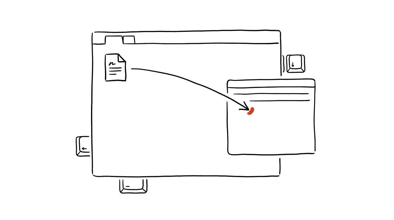 Illustration for: The title bar icon: drag a file straight out of the app