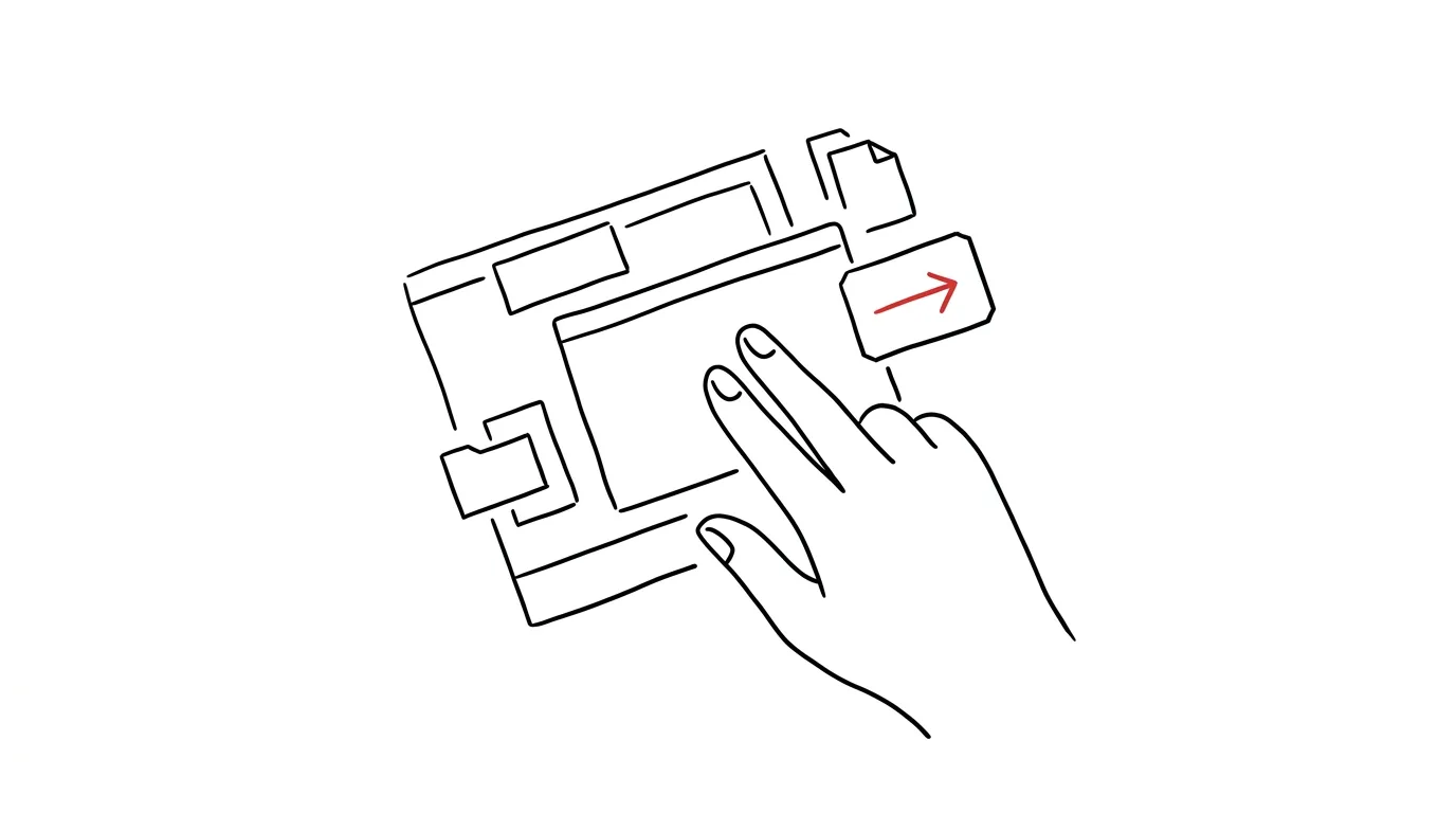 Illustration for: Three-finger drag: move windows without pressing down on the trackpad