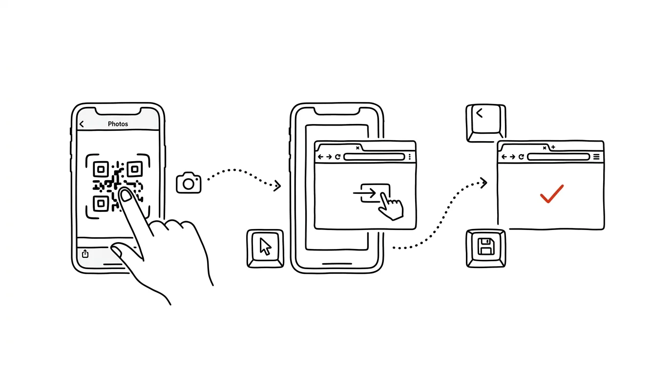 Illustration for: Open a QR code from a screenshot without a second phone