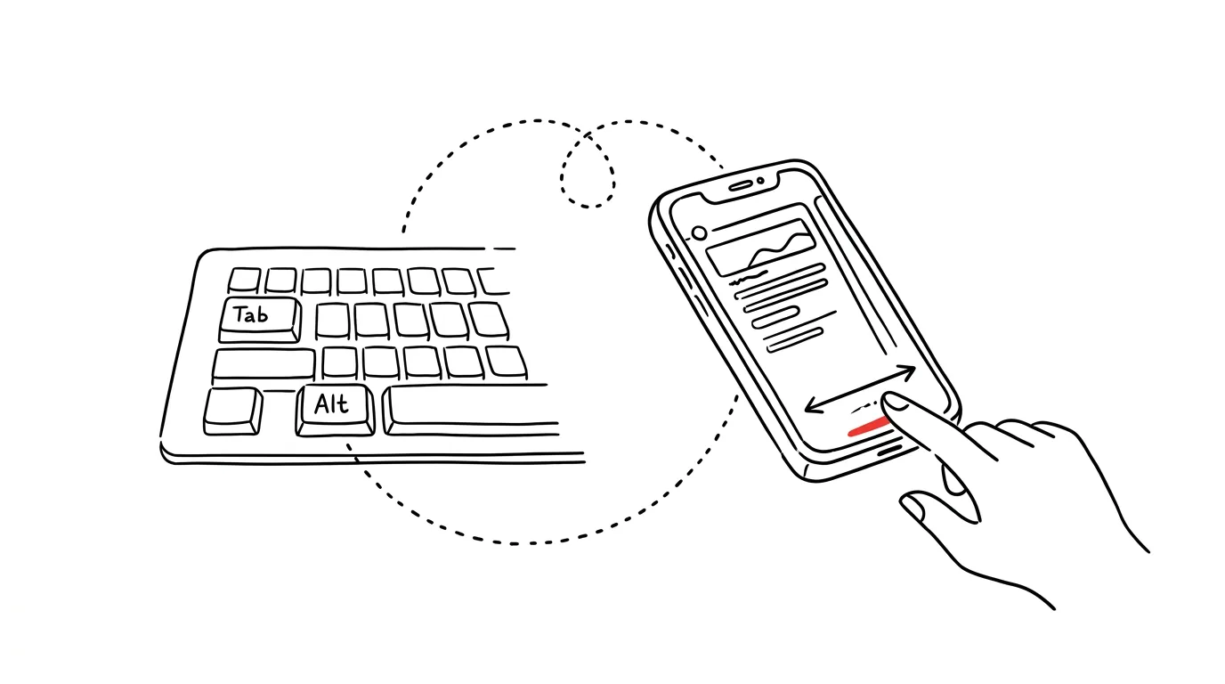 Illustration for: Swipe along the bottom edge: Alt+Tab for your phone