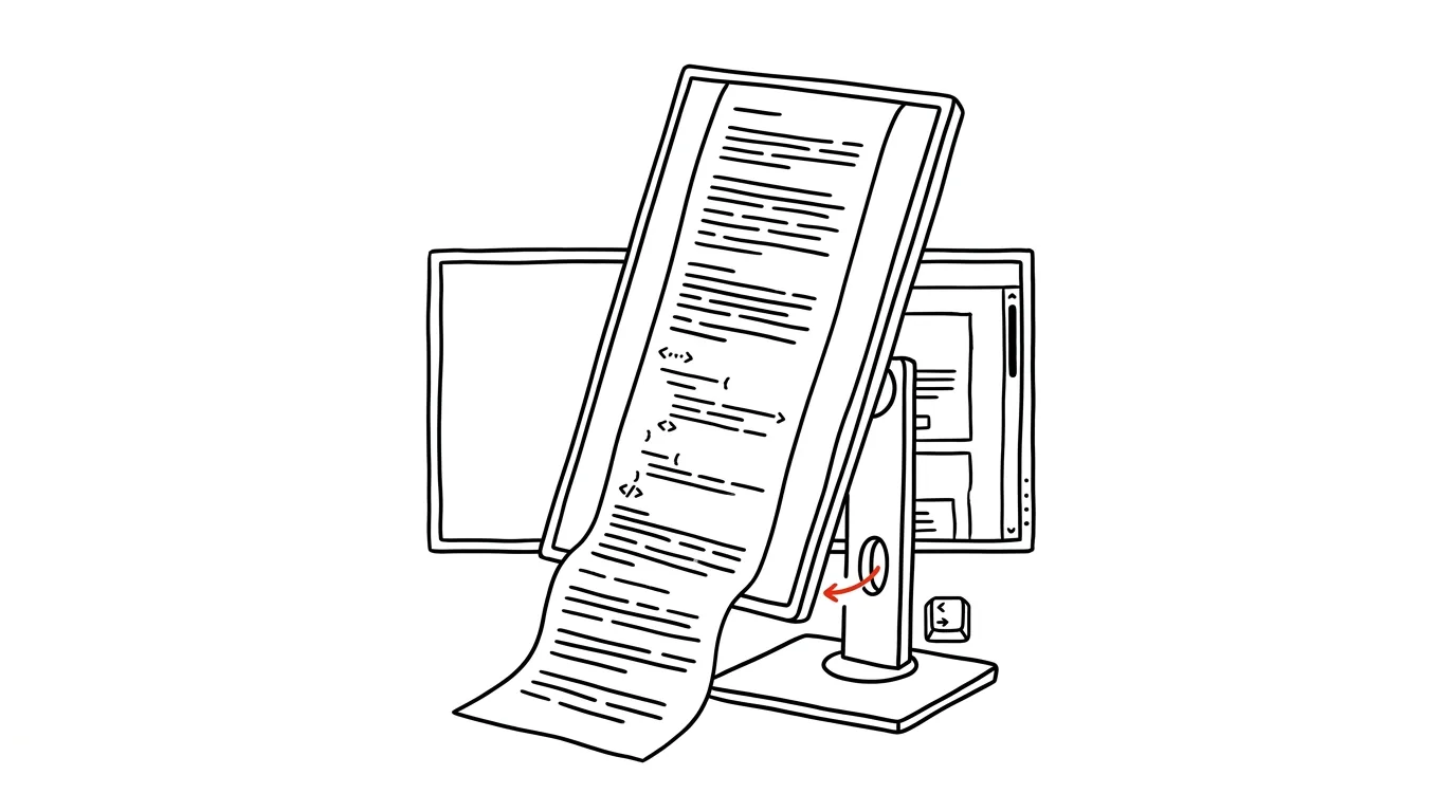 Illustration for: Rotate your second monitor to portrait: a whole page at once