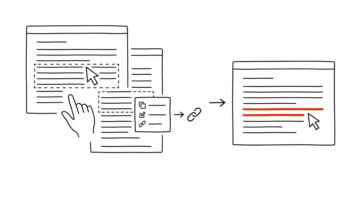 Illustration for: A link that jumps straight to one sentence on the page