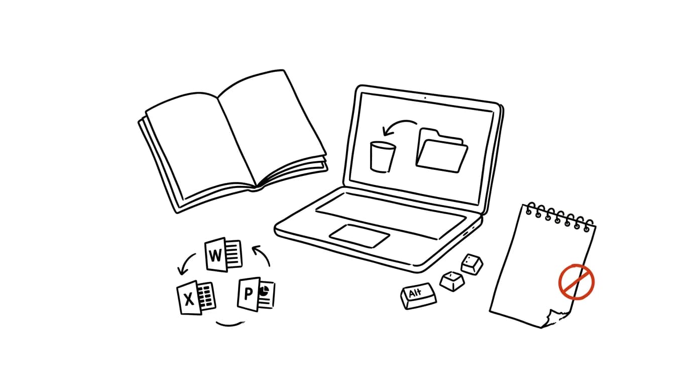 Illustration for: Closed a document without saving? Office can bring it back