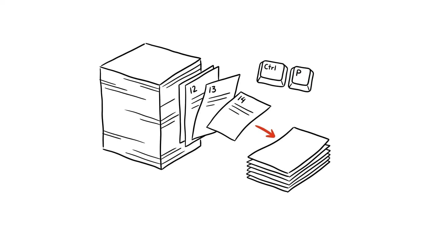 Illustration for: Pull just a few pages out of a PDF — by printing to PDF