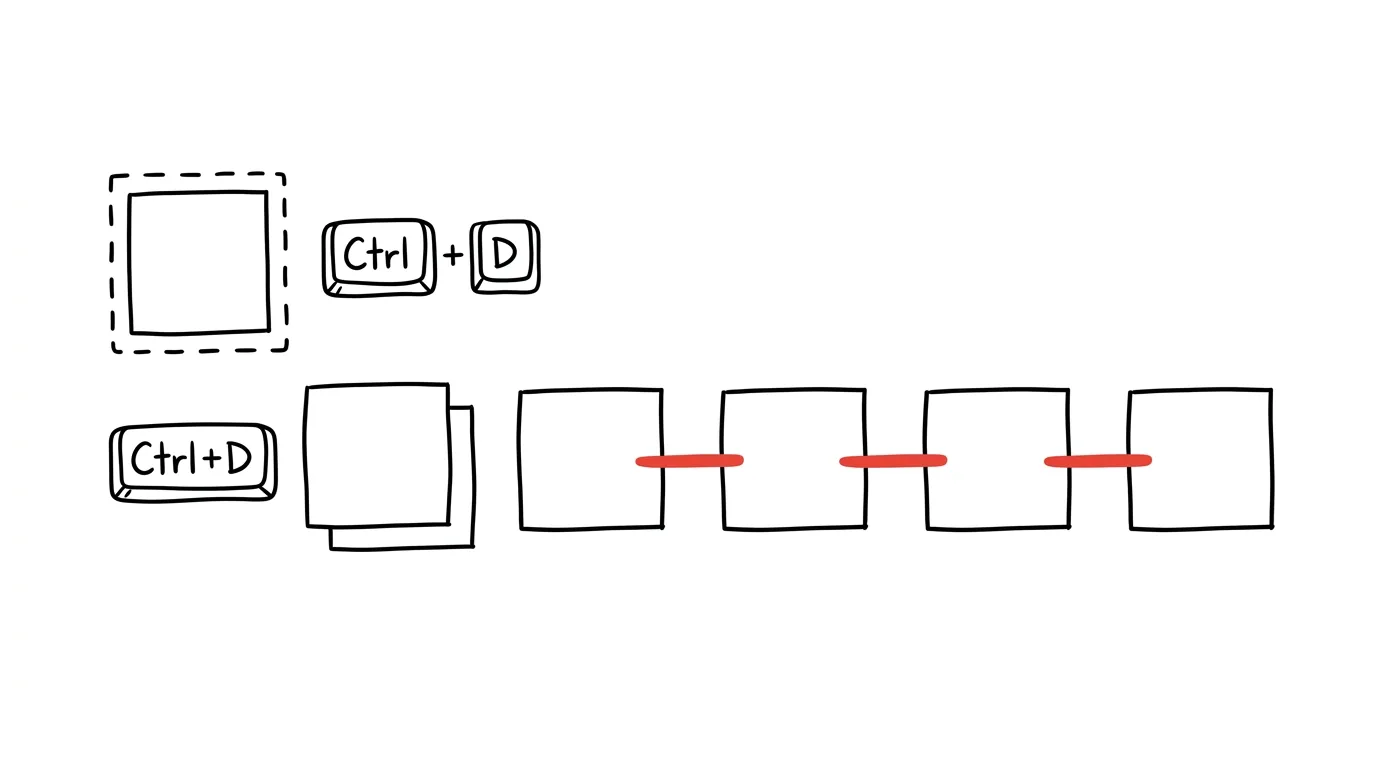 Illustration for: Ctrl+D in PowerPoint: a duplicate that remembers the spacing