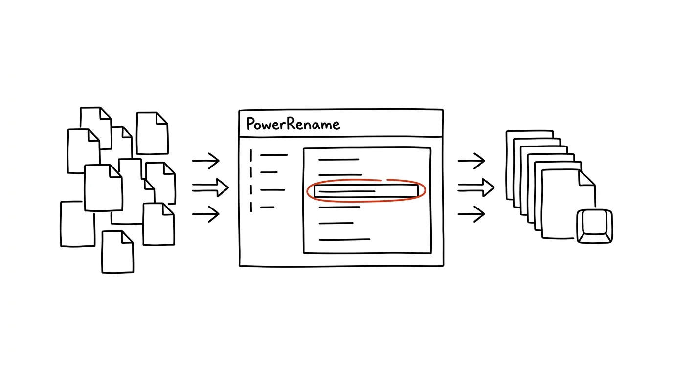 Illustration for: PowerRename: rename a hundred files by a rule