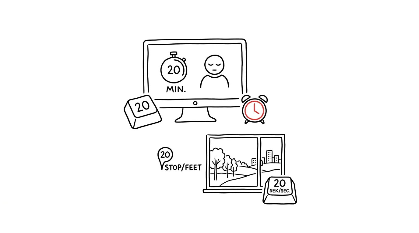 Illustration for: The 20-20-20 rule: your eyes need a break before you feel it