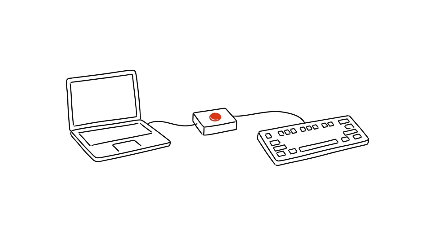 Illustration for: One keyboard for two computers: a switch instead of swapping cables
