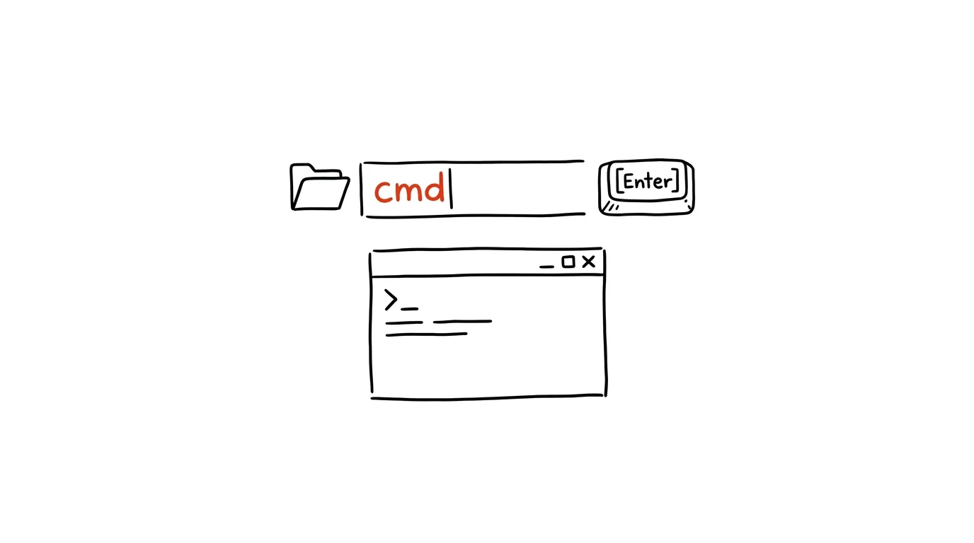 Illustration for: Type “cmd” into Explorer's address bar