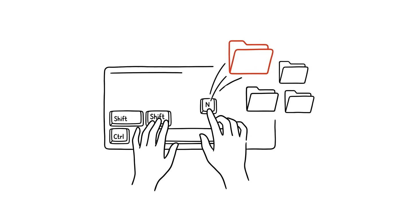 Illustration for: A new folder without the right-click: Ctrl+Shift+N