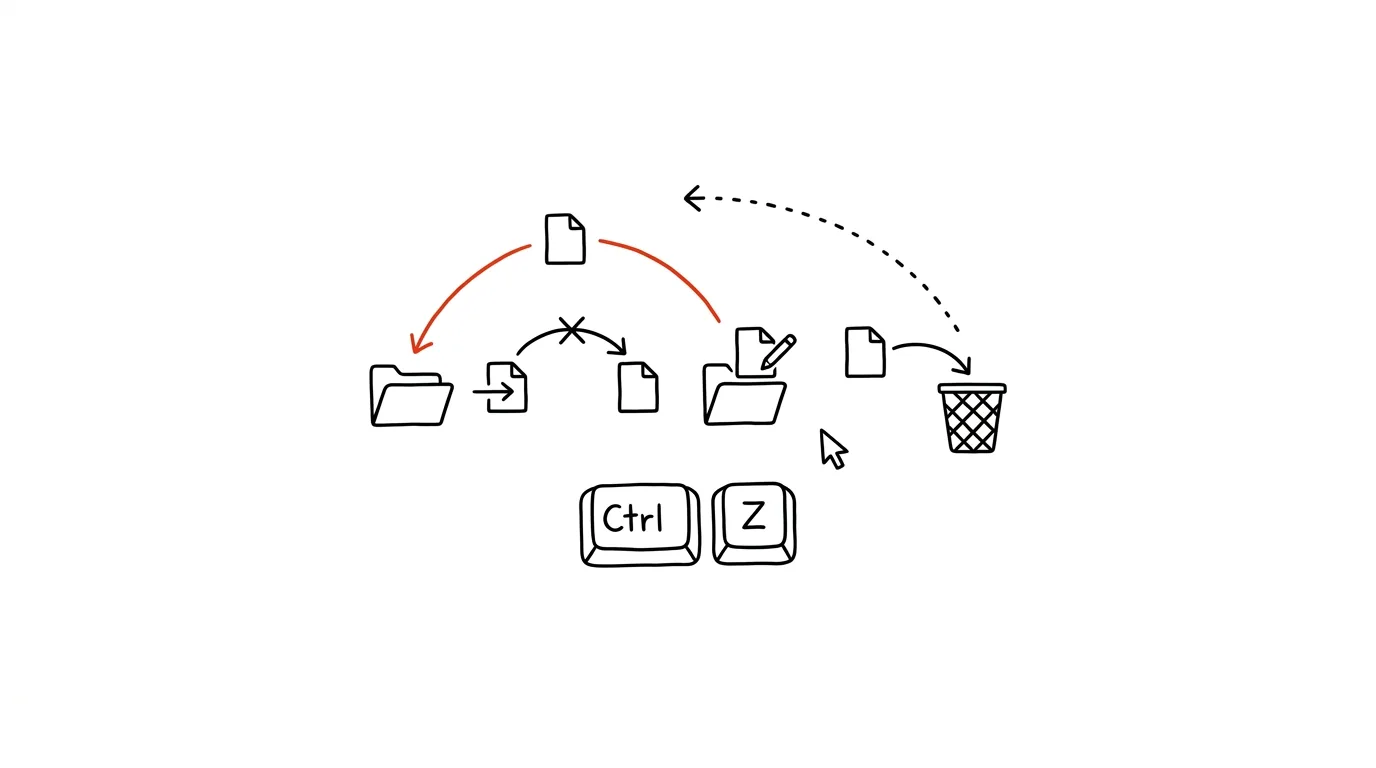 Illustration for: Ctrl+Z works on files too: undoes a move, rename, or delete