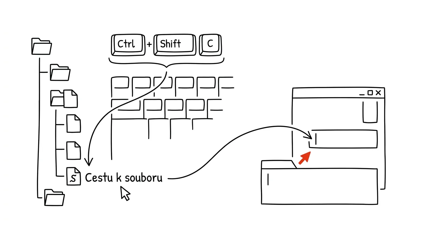 Illustration for: Ctrl+Shift+C copies the full path to a file
