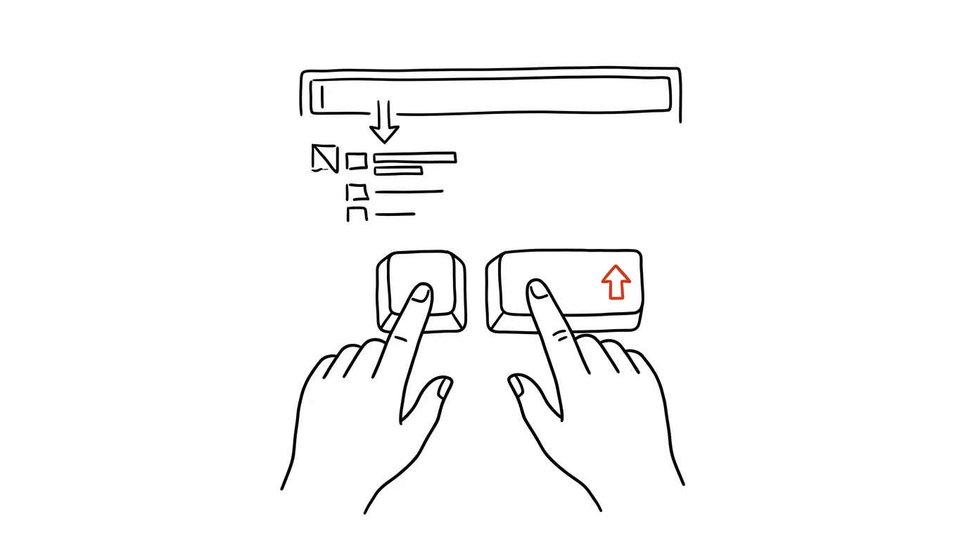 Illustration for: Delete an annoying suggestion from the address bar: Shift+Delete