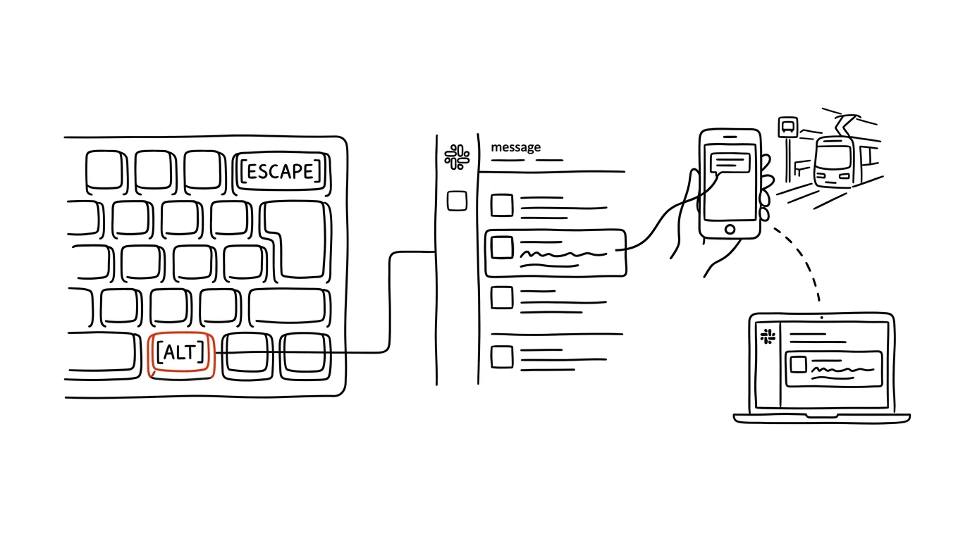 Illustration for: Alt+click in Slack: a message stays unread until you deal with it