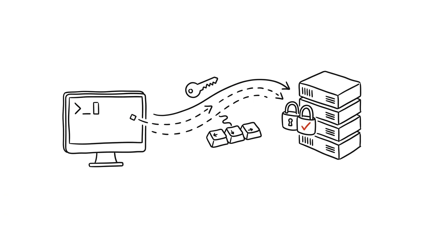 Illustration for: ssh-copy-id: log in to a server without typing a password
