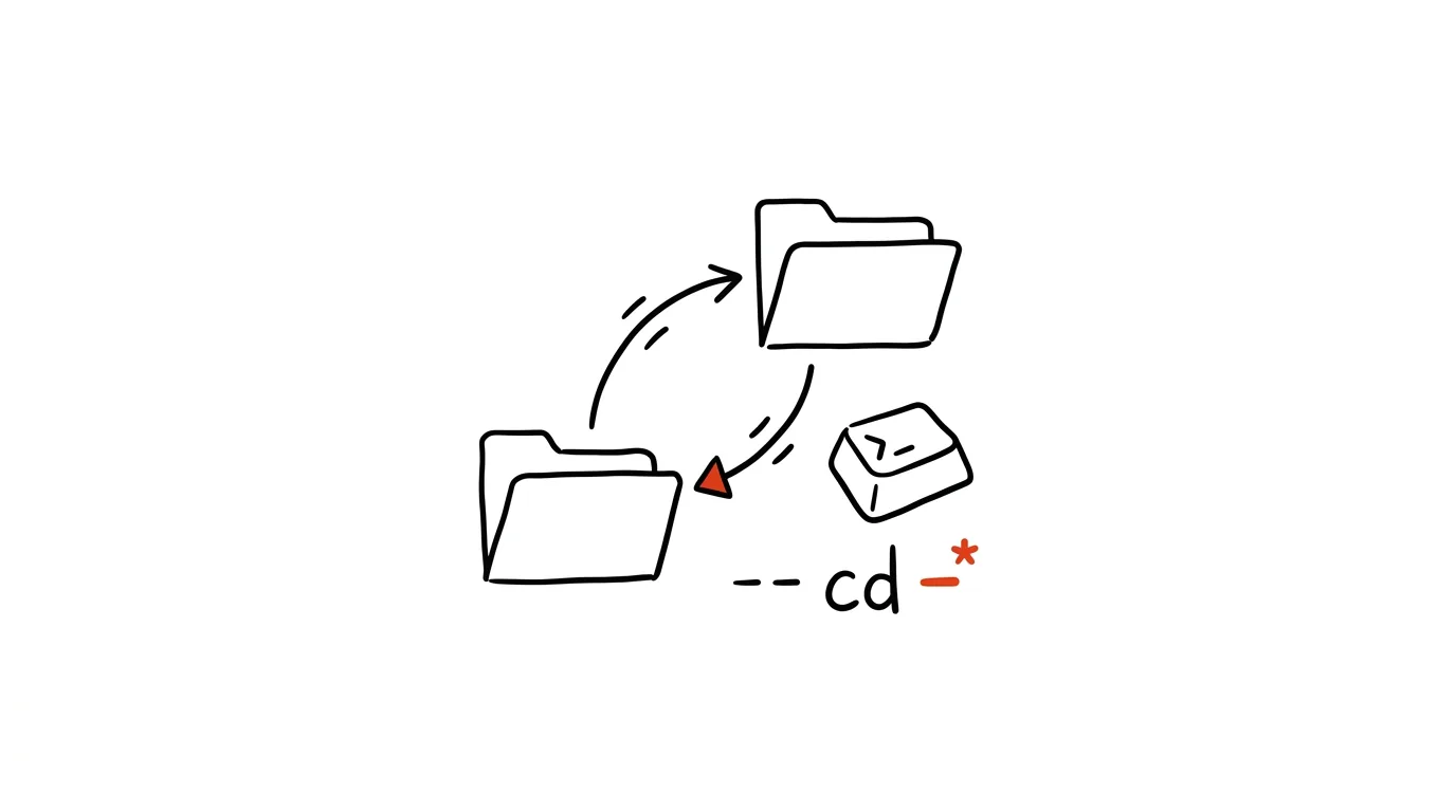 Illustration for: cd - takes you back to the folder you came from