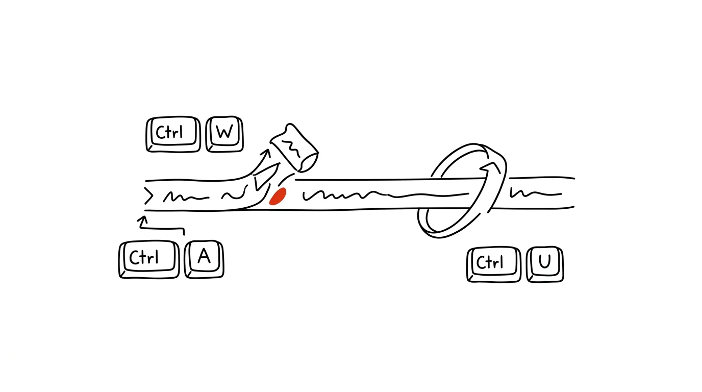 Illustration for: Ctrl+W and Ctrl+U: delete by word and by line in the terminal