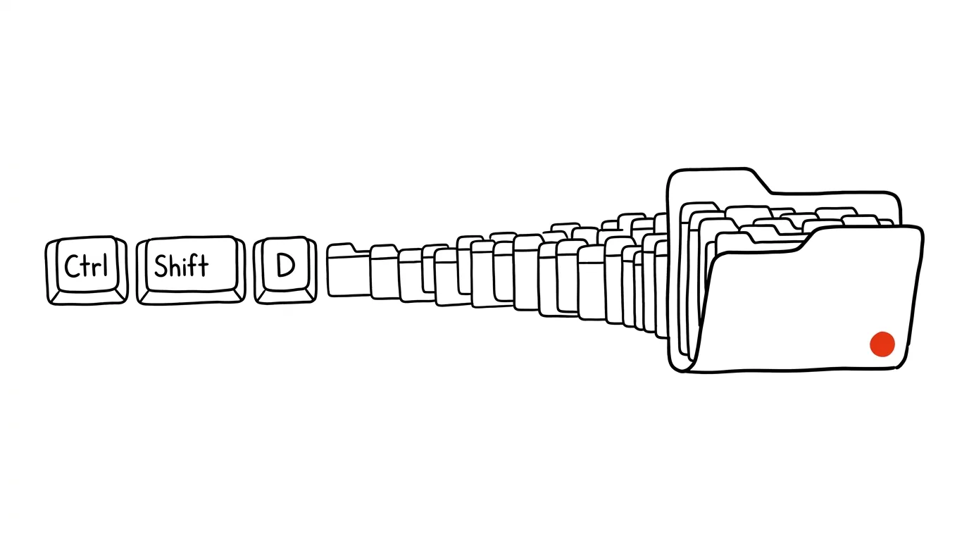 Illustration for: Ctrl+Shift+D saves every tab into a single bookmarks folder