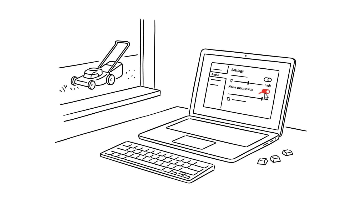 Illustration for: Noise suppression: the mower outside your window stays yours alone