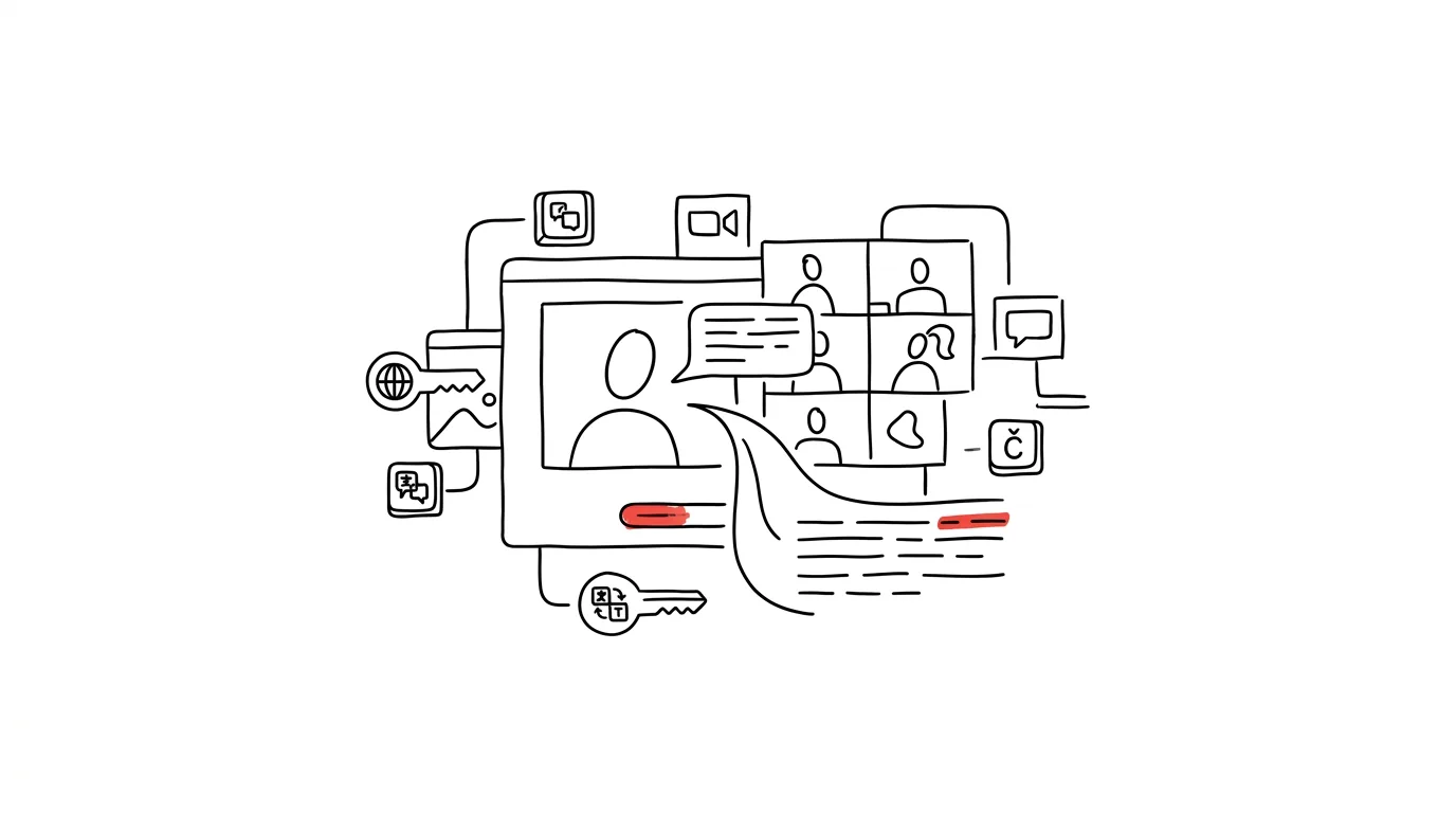 Illustration for: Turn on captions during a meeting — they work in Czech too