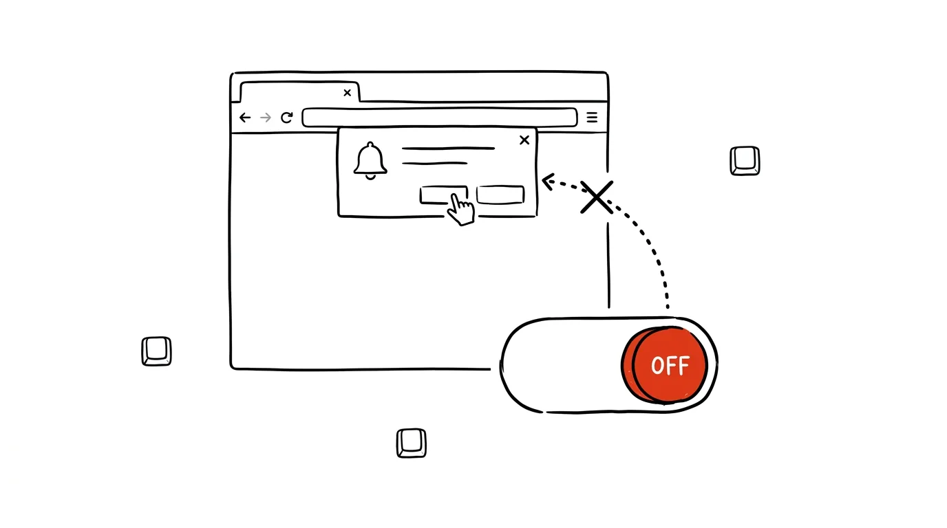 Illustration for: Stop sites from asking about notifications