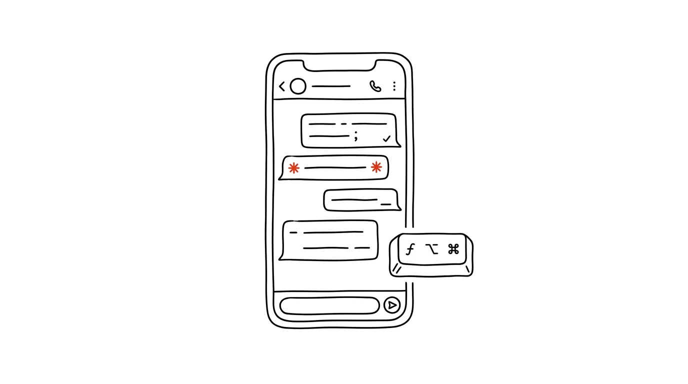 Illustration for: Bold, italics, and lists: WhatsApp can format text