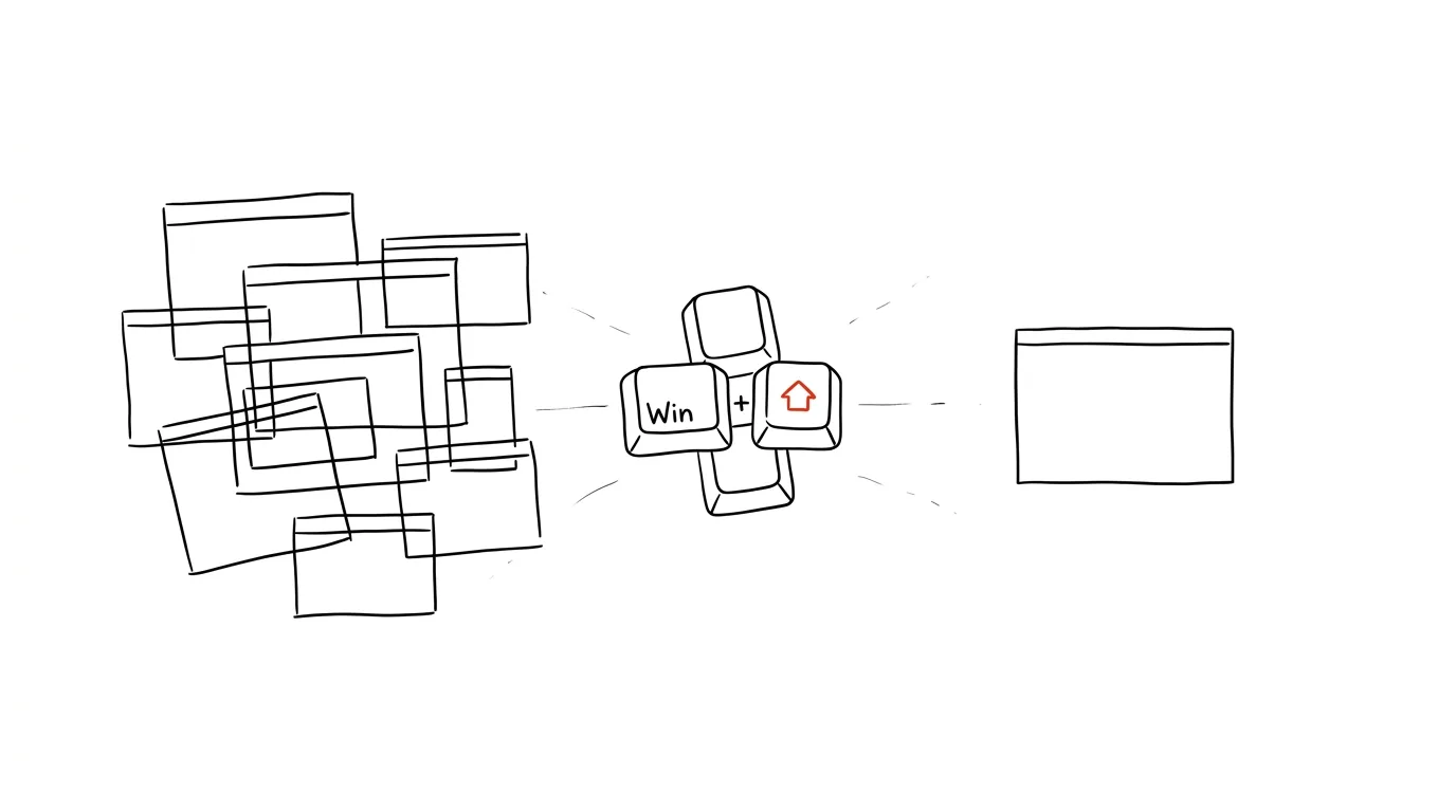 Illustration for: Win+Home: minimize everything except the window you're working in