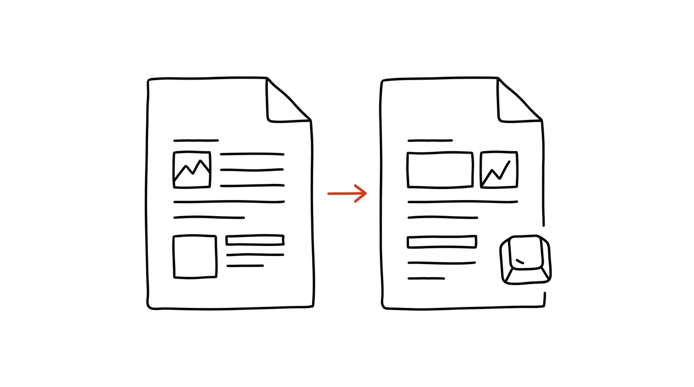 Illustration for: Comparing two versions of a document: see the changes in color