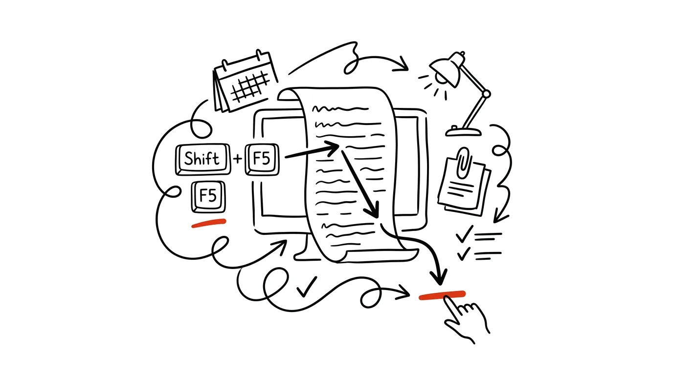 Illustration for: Shift+F5 in Word: jump to your last edit